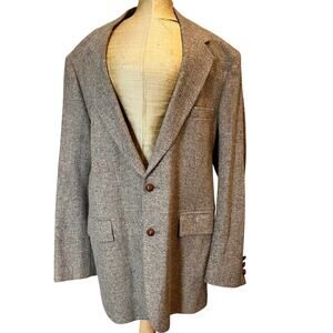 Vintage Wool Blazer Mens 44R Brown Earthy Minimalist 2‎ Button Heritage